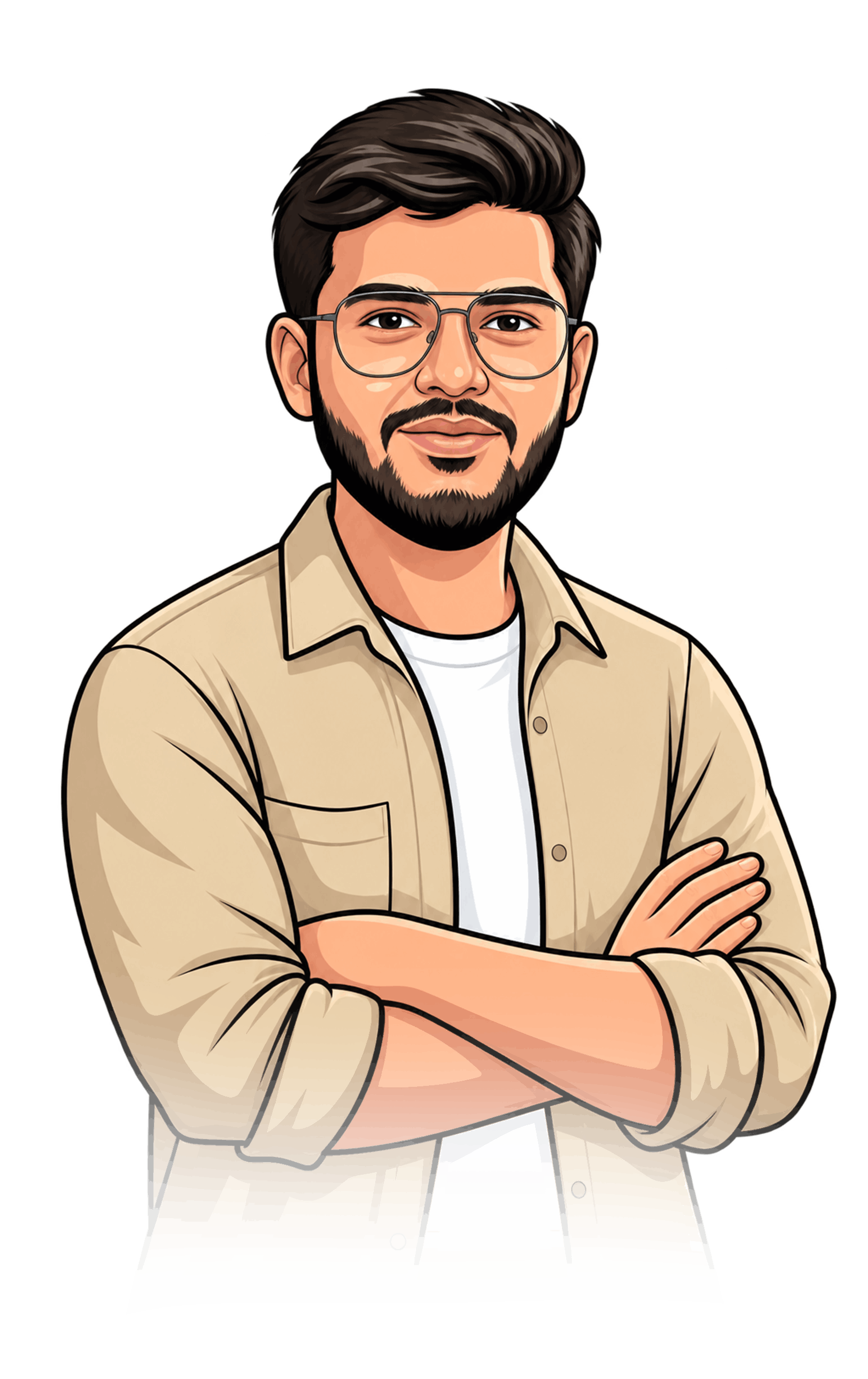 Illustrated portrait of Saeed Ahmed